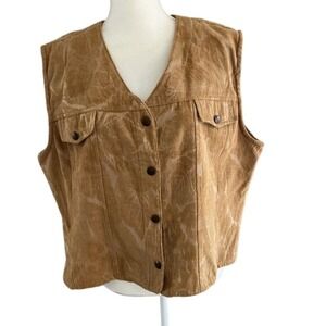 VTG Stonebridge Women's XL Corduroy Vest Subdued Novelty  Pattern Western Casual